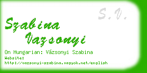 szabina vazsonyi business card