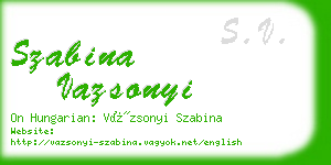 szabina vazsonyi business card